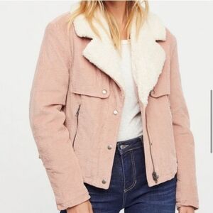 FREE PEOPLE Amelia Corduroy Sherpa Moto Jacket